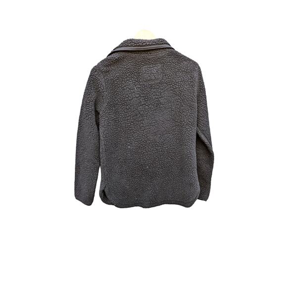 Cozy Warm Fall Jacket Hoa Hoa Hoa Season Twilight Sherpa Quarter Zip Black S - Picture 2 of 6